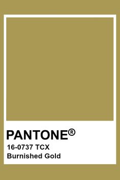 pantone's gold color is shown with the words burned gold in black and white