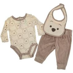 Size: 3-6 Months Color: Beige & Brown Shirt Content: 60% Cotton & 40% Polyester Pants Content: 75% Cotton & 25 Polyester Bib Content: 75% Cotton & 25 Polyester Care & Safety: Not Intended For Sleepwear Quantity: 1 Care: Turn Inside Out Machine Wash Cold With Like Colors Gentle Cycle Only Non-Chlorine Bleach When Needed Tumble Dry, Low Remove Promptly Iron On Lowest Setting As Needed Do Not Iron Decoration Wrap your bundle of joy in a stylish set like this Winnie The Pooh Layette Set! This neutra Winnie The Pooh Baby Gift Basket, Winnie The Pooh Gift Basket, Cute Baby Things, Thanksgiving Baby Outfits, Thanksgiving Baby, Layette Set, Baby Gift Basket, Iron Decoration, Brown Shirt