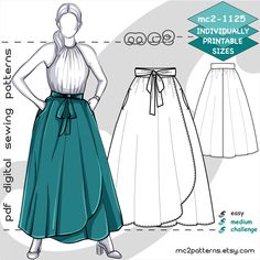 a woman's skirt pattern with the measurements for it