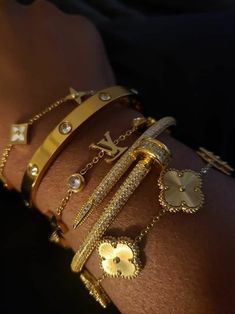 Girly Bracelets, Dark Jewelry, Wrist Jewelry, Luxe Jewelry, Gold Bracelets