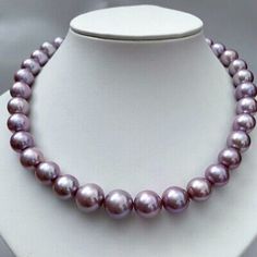 (eBay) 18" Noblest AAAAA Natural 10-13mm South Sea Purple Round Pearl Necklace 18k Gold Luxury Pearl Necklace With Round Beads For Gifts, Luxury High Luster Pearl Necklace For Gift, High Luster Round Necklaces As Gifts, High Luster Round Necklaces For Gifts, Luxury Handmade Pearl Necklace For Formal Occasions, Elegant Purple Round Pearl Necklace, Luxury Necklace With Round Beads For Gift, Luxury Handmade Round Pearl Necklace, Handmade Luxury Round Pearl Necklace