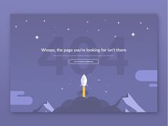 an image of a website page with a rocket ship on the screen and stars in the background