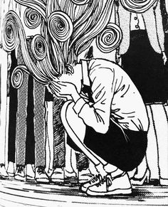 kirie goshima (uzumaki) Kirie Goshima, Junji Ito, I Love, Black And White, Hair, White, Black