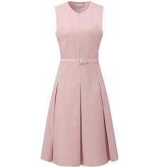 This dress can be a perfect addition to almost any outfit from formal to daily wear, great for work, meetings, offices, businesses, work, parties, cocktails, weddings, casual, everyday dressing, etc. It exudes professionalism and sophistication, helping you make a strong impression in any business setting. Pair with high heels for a chic office look. Comfortable and versatile, this sleeveless dress is perfect on its own or as a layer under a blazer. Dress With Blazer Outfit Wedding, Elegant Sleeveless Mini Dress For Formal Occasions, Feminine Sleeveless Summer Dress For Formal Occasions, Belted Office Lady Dress For Business, Belted Business Dresses For Office, Chic Sleeveless Semi-formal Dress, Chic Semi-formal Sleeveless Dress, Elegant Fitted Sleeveless Pleated Dress, Chic Pleated Sleeveless Dress For Work