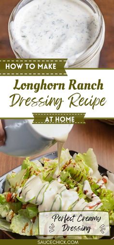 Longhorn Ranch Dressing Recipe Longhorn Ranch Dressing, Longhorn Ranch Dressing Recipe, Western Dressing Recipe, Texas Roadhouse Ranch Dressing, Aioli Recipes, Herb Ranch Dressing, Ranch Salad Dressing Recipes