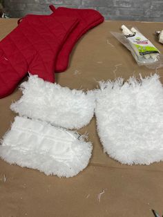 the mitts are being made and ready to be sewn