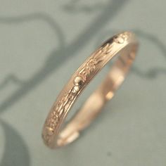 Women's Rose Gold Ring--14K Rose Gold Wedding Band--The Monet Band--Floral Patterned Ring--Women's W Rose Gold 14k Stamped Wedding Jewelry, Delicate Wedding Rings In 14k Rose Gold, Delicate 14k Rose Gold Wedding Rings, Delicate Yellow Gold Engraved Wedding Ring, Rose Gold Engraved Diamond Cut Ring, Delicate Engraved Rose Gold Ring For Wedding, Delicate Pink Gold Wedding Ring, Rose Gold Rings With Decorative Band For Wedding, Elegant Formal Rings With Rose Design