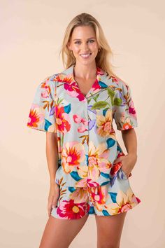 Introducing our enchanting Milou Short Sleeve Pyjama Set, where comfort meets style in a burst of floral delight! Crafted from luxurious 100% cotton material, these pyjamas promise a heavenly night's sleep. With a vibrant and colourful floral design, bedtime just got a whole lot brighter. Slip into this cozy ensemble and let your dreams bloom in full color! Floral Pajamas, Pyjama Set, 50 Fashion, Black Friday Sale, Pajama Set, Cotton Material, Dreaming Of You, Floral Design, Pajamas