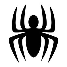 a black spider logo on a white background