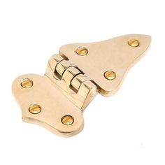 brass plated metal hinge with two holes