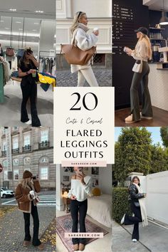 Fall Sweater Legging Outfits, Flare Legging Fall Outfits, Outfits With Wide Leg Leggings, Lulu Lemon Flare Leggings Outfit, Fall Outfits 2024 Leggings, Sweater And Yoga Pants Outfit, Fall Flare Leggings Outfit, Flare Bodysuit Outfit, How To Style Yoga Flare Pants