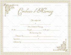 certificate of marriage with ornate border