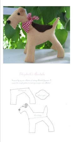 an image of a dog made out of paper with the instructions on how to make it