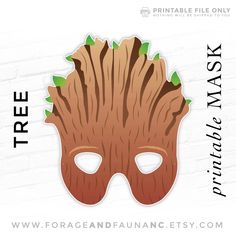 a paper mask with the words tree on it