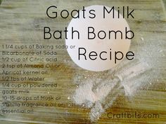 the ingredients for goats milk bath bomb recipe