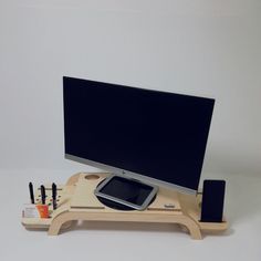 Monitor StandMonitor RiserMonitor Stand It can rotate 360 degreesYou don't have to come to your side to show your screen anymoreyou can easily turn your screen*Monitor base*Desktop monitor standDesktop organizer*The dimensions of the product are 70x25x10*The material of the product is made of birch woodGathers the crowd on your table*You can put your phonepensbusiness cards. Wood Monitor Stand, Dual Monitor Stand, Neck And Back Pain, Desk Shelves