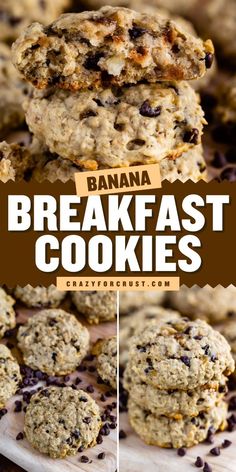 Need a quick morning fix? This is the Best Banana Breakfast Cookie recipe for an easy healthy breakfast! Packed with oatmeal and chocolate chips, they’re healthy, tasty, and perfect for busy, on-the-go mornings! Banana Breakfast Cookies, Banana Breakfast Cookie, Breakfast Cookie, Breakfast Cookie Recipe, Recipes With Few Ingredients, Banana Breakfast, Breakfast Drink, Breakfast Cookies, Savory Breakfast