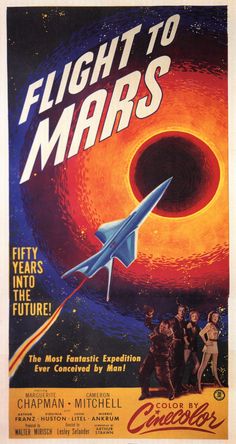 an old movie poster for flight to mars