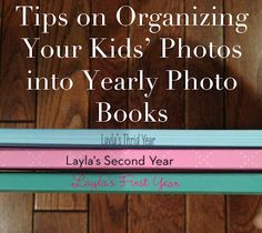 Ash B organizes her photos into adorable yearly books. Here are her tips for organizing your kids' photos books. Into Books, Tips For Organizing, Project Life Scrapbook, Baby Keepsakes, Preserving Memories, Baby Album