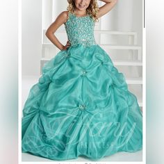 Reposhing This Item I Purchased From @Ccorona8459. Loved It, But Ready To Rotate For Something New. Darker Green Than Pic But Beautiful Questions? Leave A Comment Below! Beautiful Questions, Pageant Dress, Kids' Dresses, Something New, Dark Green, Blue Green, Formal Dresses, Green, Dresses