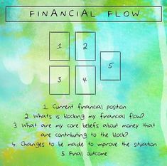 a piece of paper that has some writing on it with the words financial flow written below