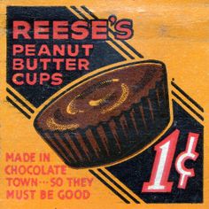 an old box of reese's peanut butter cups with the number one on it