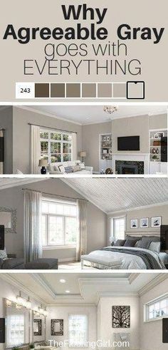 there are pictures of the interior of a bedroom and living room in this house with white walls