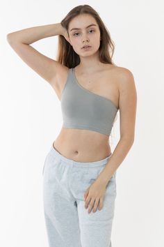 8389GD - Garment Dye One Shoulder Crop Top – Los Angeles Apparel One Shoulder Crop Top, Silver Mist, Crop Top Shirts, Short Sleeve Cropped Top, Oversized Jacket, Shoulder Crop Top, Black Crop Tops, T Shirt Top, Womens Clothing Tops