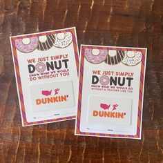 two stickers with donuts on them that say, we just simply donut