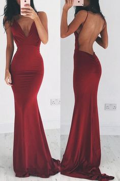 Prom Dress With Open Back, Vestidos Color Vino, Jersey Prom Dress, Prom Dresses Long Mermaid, Mermaid Evening Gown, Mermaid Prom Dress, Prom Dress Inspiration, Cute Prom Dresses, Backless Prom Dresses