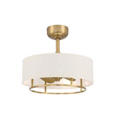 a light fixture with a white shade on it