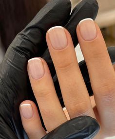 white french tip nails short nails nail polish girls Short Nail Ideas For Nurses, Casual Nails Short, Pink French Manicure Nails Short, Short Nails French Ideas, Short Nurse Nails, Simple French Manicure, Summer Red Nails, Nurse Nails