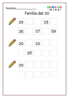 a printable worksheet with numbers and pencils for children to practice counting