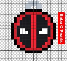 a pixellated image of a deadpool face