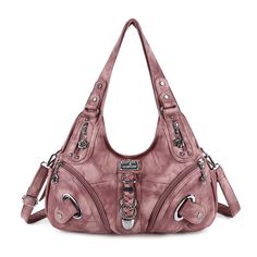 PRICES MAY VARY. ♔[Matreial for Purses]—High quality washed PU leather,comfortable, light weight, washable, ironable, Stylish and elegant ,vintage design Hobo Bag with beautiful decorative silver color hardware multi vegan colors or tie-dye colors to choose. ♔[Suitable Size]—14*5*13 inch(body), double shoulder straps comfortable for your shoulder.It’s a convertible hobo bag with a snap hook strap that can change multi carry ways. ♔[Functional Structure]—The outer multi pockets design is convenie Pockets Design, Practical Fashion, Dye Colors, Net Bag, One Bag, Hobo Handbags, Satchel Handbags, Womens Purses, Branded Bags