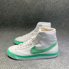 New Nike Blazer Mid ‘77 Green White Shoes Size 8 Women’s. These Are Unused And Smoke Free. Please See Photos For Detailed Condition. Item In Photos Is The Exact Item Being Sold In This Listing. We Package And Ship With Care Immediately After Purchase. If You Have Any Questions, Comment Down Below And We Will Be Happy To Answer You. Don't Forget To Follow Us, We Post New Items Every Week. If You See Something You Like Send An Offer Or Create A Bundle. Bin#New3 Turquoise Nike Blazers, Nike Blazer Mid 77 Low Green, Nike Blazer Mid Green, Nike Blazer Mid 77 Neon, Nike Blazer High Tops Pink, Nike Sb Zoom Blazer Mid Green, Nike Air Trainer 1 Mid 8.5, Nike Blaser Mid 77, Nike Blazer Mid 77 Vintage Pastel