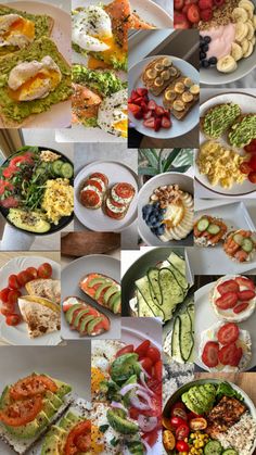 a collage of pictures with different types of food