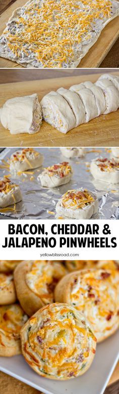 bacon cheddar and jalapeno pinwheels on a baking sheet