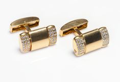 18K Yellow Gold Diamond Cufflinks Luxury Screw Back Cufflinks, Gold Cuff Links, Diamond Cufflinks, Royal Crest, Diamond Cufflink, Jewelry Product Shots, Gold N, Product Shots, Gold Cufflinks