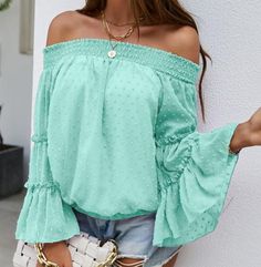 Buy More, SAVE More!

Long sleeve flared chiffon strapless neck openwork blouse Chic Stretch Chiffon Blouse, Casual Long Sleeve Off-shoulder Top For Beach, Summer Long Sleeve Off-shoulder Top With Ruffles, Summer Off-shoulder Top With Long Sleeves And Ruffles, Feminine Lantern Sleeve Summer Blouse, Feminine Off-shoulder Blouse For Spring, Spring Feminine Off-shoulder Blouse, Chic Flowy Top With Lantern Sleeves, Trendy Summer Party Off-shoulder Top