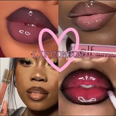 Glossy Lips Makeup, Eye Makeup Images, 90s Makeup, Lip Gloss Balm, Lip Makeup Tutorial, Makeup Help, Makeup For Black Skin, Brown Skin Makeup, Baddie Makeup