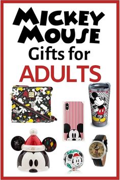 the mickey mouse gifts for adults are on display in this advertiser's advertisement