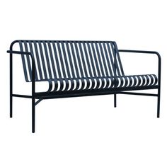 a black and white striped bench on a white background