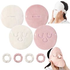 PRICES MAY VARY. Package Content: the package includes 4 pieces of towel mask in simple yet classic 2 X white and 2 X pink color,looks tidy and clean, the 4 pieces of one set is enough to meet your requirement in daily use and replacement Nice life helper: the facial skincare mask can not only as a practical tool for face steaming but also you can use to relieve eye fatigue, relieve headache and dizziness, a good replacement for hot machine steamer and general mask, safe for your skin Suitable for most females: this facial steamer towel is designed in a universal size, which is flexible and stretchable, can fit the face of most women and girls, also suitable for the men who want to get more beautiful, a sweet and considerate gift for your close friends and family members Soft and breathabl Facial Towels Skin Care, Face Steaming, Skincare Mask, Nice Life, Moisturizing Face Mask, Facial Skincare, Hot Compress, Facial Steamer, Facial Plastic