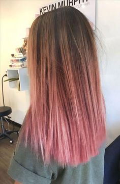 Straight Hair With Pink Highlights, Pink Hair Streaks Straight Hair, Pink And Brown Hair Straight, Pastel Pink Bayalage Hair, Pastel Pink Tips Hair, Light Pink Hair With Dark Roots, Brown To Pink Balayage Straight Hair, Pink Hair At The Ends, Pink Balayage Brunette Straight Hair