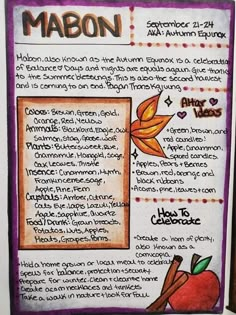 Mabon Book Of Shadows Page, Mabon Grimoire Pages, Mabon Pagan Holiday, Samhain Grimoire Page, Wicca Holidays, Pagan Holidays