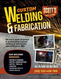 a flyer for welding and fabricing