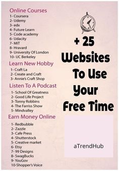 the 25 web sites to use your free time for online courses, including an e - course