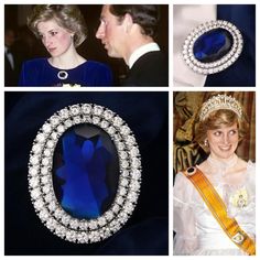 the royal family's jewels and tiaras, including an oval brooch with diamonds