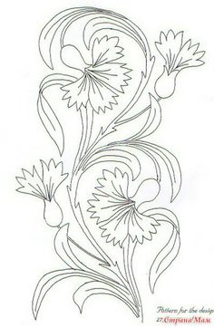 a drawing of flowers with swirls and leaves